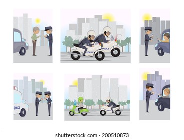 Police - Public Safety and Security Jobs Set - Isolated On White Background - Vector Illustration, Graphic Design Editable For Your Design  