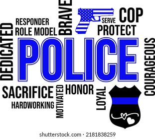 Police Quote vector, Police Thin Blue Line Vector Illustration, Police Matter, COP vector svg