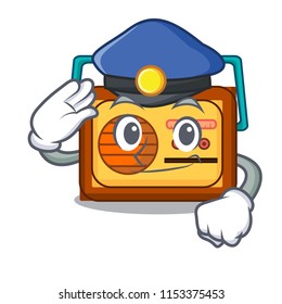 Police radio character cartoon style