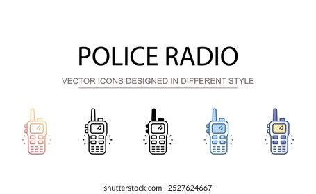 Police Radio icon design with white background stock illustration