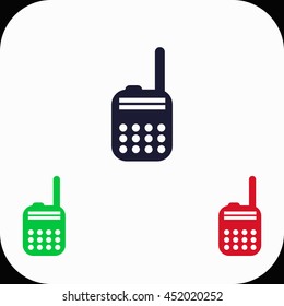 Police radio Illustration set. Blue, green, red icon.