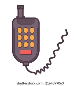 Police radio transceiver vector cartoon illustration isolated on a white background.