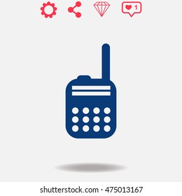 Police radio vector icon on grey background.
