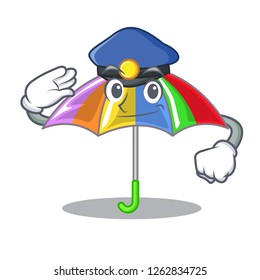 Police rainbow umbrella in shape a cartoon