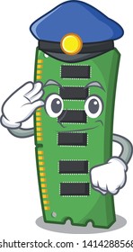 Police RAM memory card isolated in cartoon