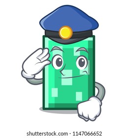 Police rectangle character cartoon style