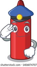 Police red crayon isolated with the mascot