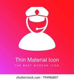 Police red and pink gradient material white icon minimal design
