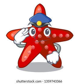 Police red starfish isolated with the character