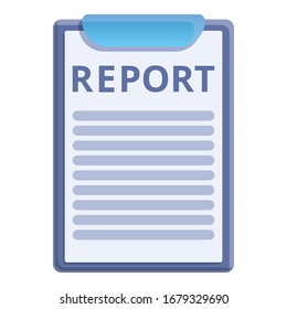 Police report icon. Cartoon of police report vector icon for web design isolated on white background