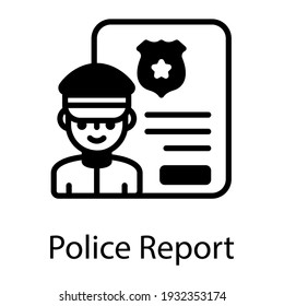 A Police Report Icon In Solid Design 