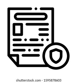 Police Report Worksheet Icon Vector. Outline Police Report Worksheet Sign. Isolated Contour Symbol Illustration