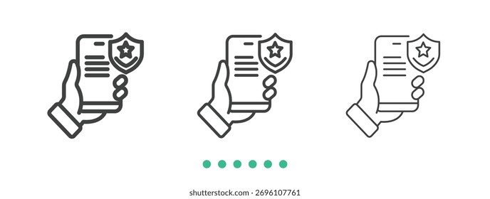 Icono de aplicación de denuncia policial. Vector de icono de línea delgada