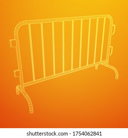 Police riot fence. Wireframe low poly mesh vector illustration.