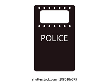 Police Riot Shield Black Icon.