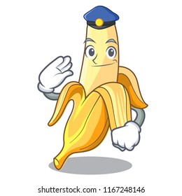 Police ripe banana isolated on character cartoon