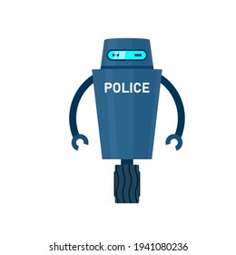 Police robot icon. Clipart image isolated on white background