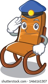 Police rocking chair in cartoon living room