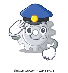 Police roda gear simple image on cartoon