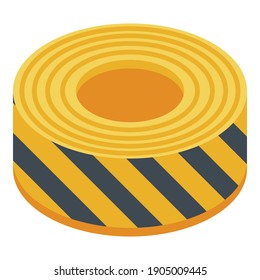 Police roll line icon. Isometric of police roll line vector icon for web design isolated on white background