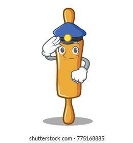 Police rolling pin character cartoon
