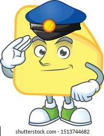 Police rounded sticker paper cartoon with mascot