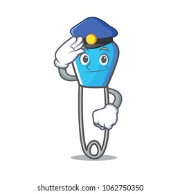 Police safety pin character cartoon