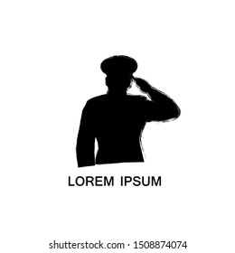 police salute .general army silhouette
