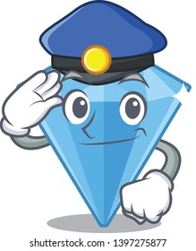 Police sapphire gems isolated in the character