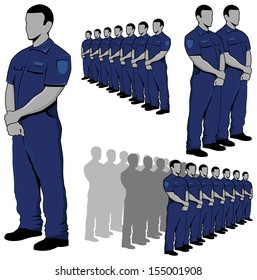 Police - security guard vector set 