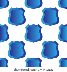 Police, security, sheriff, detective, seamless paternity badge. Blue gradient isolated on white background, vector.