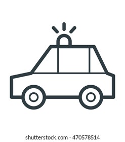 Police Sedan Colored Vector Icon 
