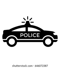 Police Sedan Glyph Vector Icon