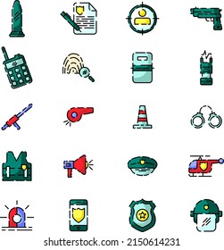 Police service, illustration, vector on a white background.