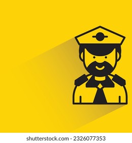 police with shadow on yellow background