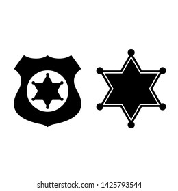 Police or sheriff vector icon set on white background