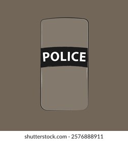 Police Shield 3D Illustration can be used for web, app, infographic, etc. Riot shield isolated 