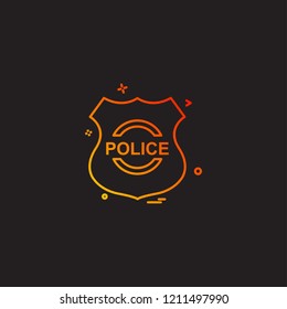 police shield emblem force icon vector design