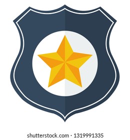 Police shield flat logo icon vector