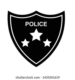 Police Shield Icon Black Isolated Vector Stock Vector (Royalty Free ...