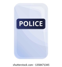Police shield icon. Cartoon of police shield vector icon for web design isolated on white background