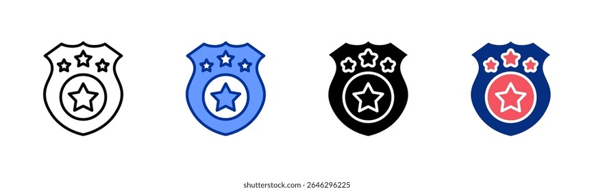 Police Shield icon sheet multiple style collection