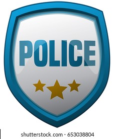 Police Shield Icon, Vector Illustration.