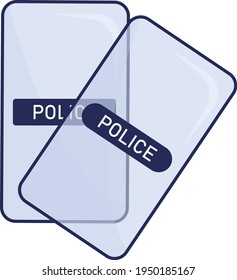 Police shield illustration, vector on white background.