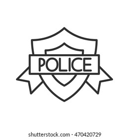 police shield linear icon. Thin line design