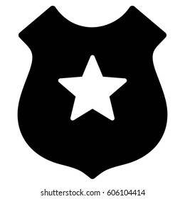 Police Shield vector icon. Flat black symbol. Pictogram is isolated on a white background. Designed for web and software interfaces.