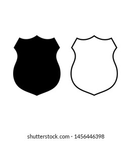 Police shield vector icon. Security Guard black vector icon isolated on white background