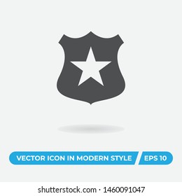 Police shield vector icon, simple police shield sign.