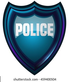 Police Shield, Vector Illustration isolated on White Background.