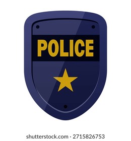 Ilustración aislada del Vector del escudo policial